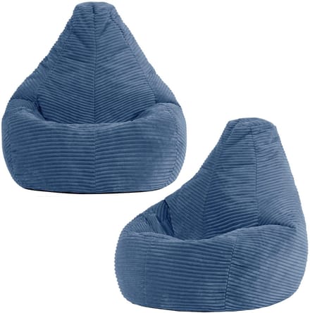 icon - Dalton Kinderzitzak Stoel - Set van 2 - Ribfluweel - Denimblauw
