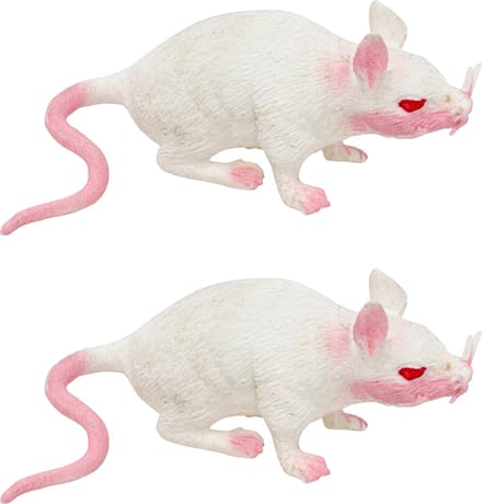 Chaks Stretchy nep rat 17 x 14 cm - 2x - wit - Horror/griezel thema decoratie