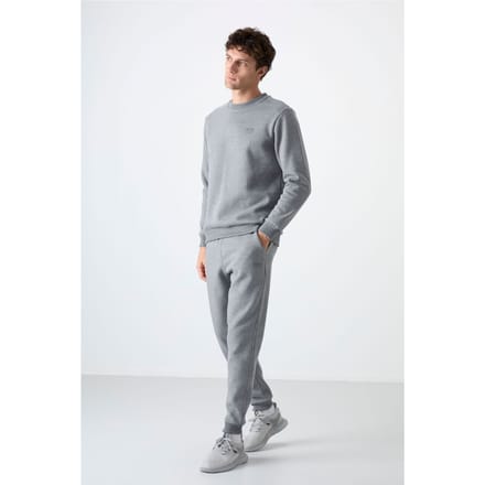Heren Katoen-Polyester Fleece Sweatshirt en Broek Set