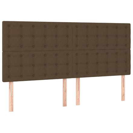vidaXL - Hoofdbord - donkerbruin - 160x5x118/128 - cm - stof