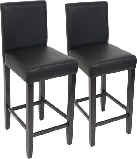 Set van 2 barkrukken Barkruk M37 kunstleer ~ zwart, donkere poten