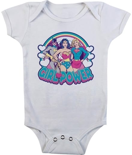 DC Comics Girlpower babybody voor meisjes, witite