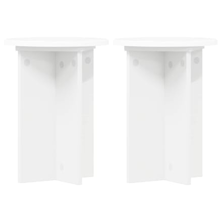 vidaXL - Plantenstand - 2 - st - Wit - Ø29,5 - x - 40 - cm - Bewerkt - hout