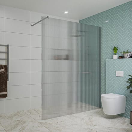 FugaFlow Eccelente Vetro inloopdouche badkamer - 160x200cm - ribbelglas - wandarm - chroom