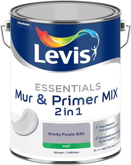 Levis - Essentials Mur & Primer Mix - Shady Purple B30 - Mengverf - 5 L