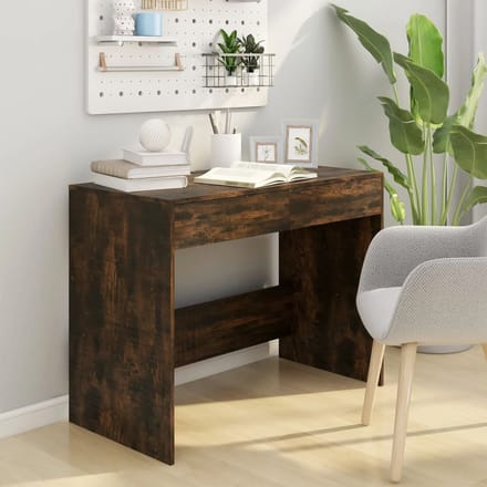 vidaXL - Bureau - 101x50x76,5 - cm - spaanplaat - gerookt - eikenkleurig