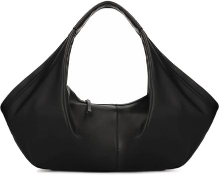 Genuine leather handbag with removable inlay