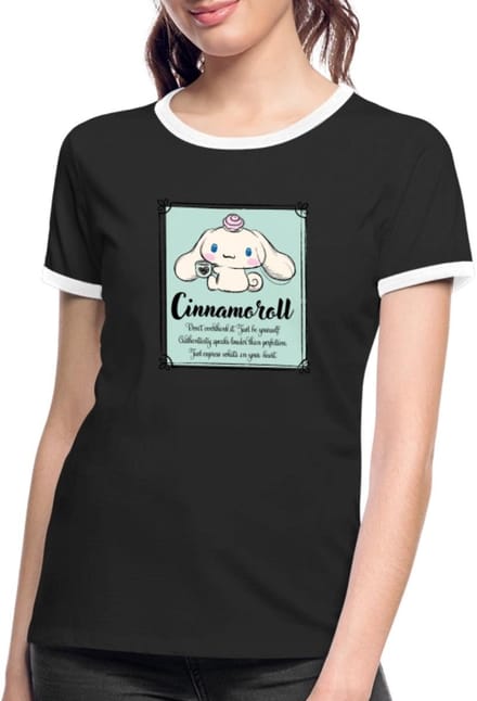 Cinnamoroll Don't Overthink It. Just Be Yourself Vrouwen Contrast Shirt