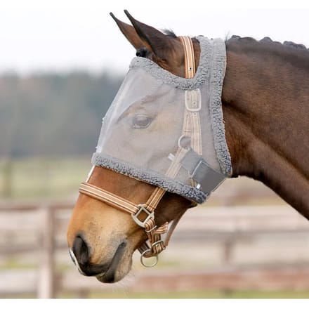 QHP Vliegenmasker Zonder Oren Grijs - Mini Shetlanderlander