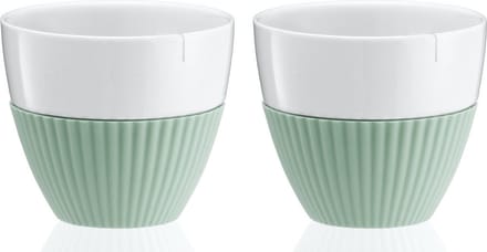 Viva Scandinavia - Anytime Theekop - Incl. Siliconen Rand - 0,25 liter - Set van 2 stuks - Wit/Mint