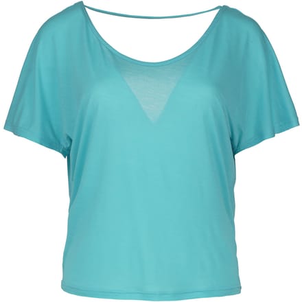 Top dos drapé turquoise