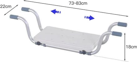 Badkuip Stoel - Douche Kruk - Veilig Douchen - Verstelbare Lengte - 73-83 cm - Zilver Wit