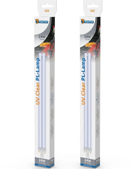 Superfish UV PL 24 watt vervangingslamp (G23) 2 stuks