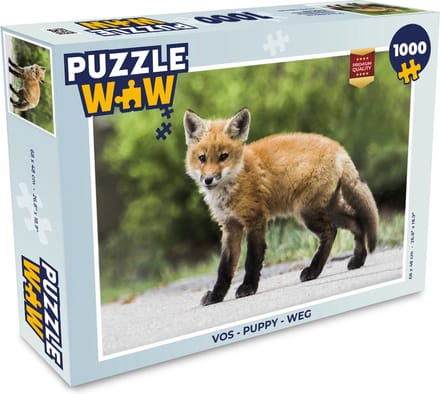Puzzel Vos - Puppy - Weg - Legpuzzel - Puzzel 1000 stukjes volwassenen