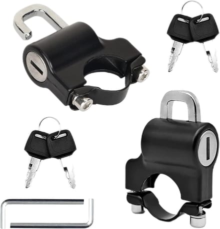Helm slot - Motorfiets accessoires - Diefstalpreventie - Universele pasvorm - 2 stuks - Zwart