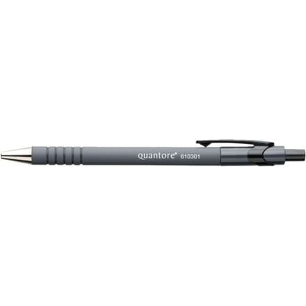 Balpen Quantore rubbergrip drukknop zwart medium