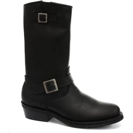Grinders Unisex zwarte gladde zool westerse leren laarzen-Rebel