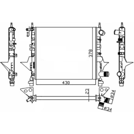 Radiator, motorkoeling NRF 529513