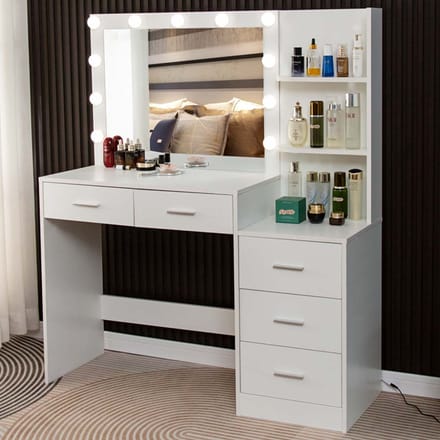 Milton & Oldbrook Kaptafel met LED-verlichting Tartu Wit