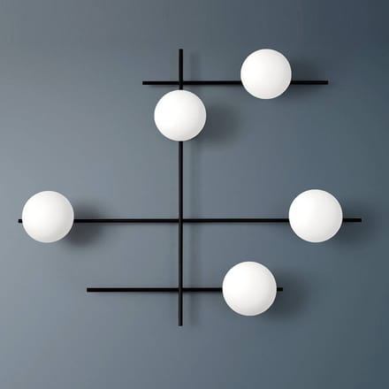Sforzin Wandlamp Mikado, matglas, 5-lamps
