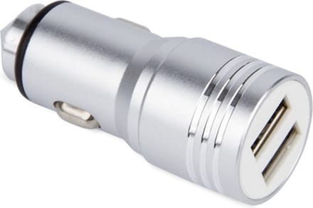 DrPhone A1 Pro Dubbele Poort USB 3.1A ( 2.1A/1A) Auto Oplader + Hamer Functie - Reis Lader - USB lader - Zilver