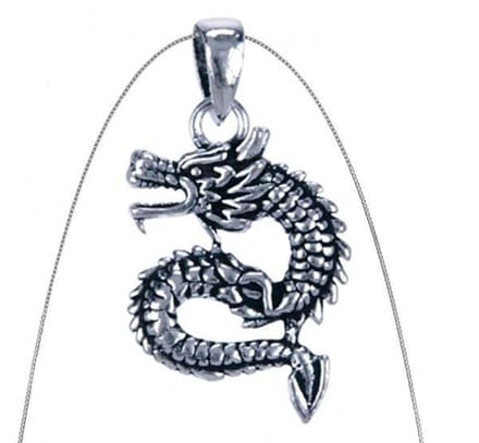 natuursieraad - 925 sterling zilver draak ketting - 45 cm