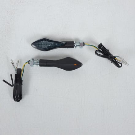 Paire de Clignotant Led HUNTER Noir mat fumé Chaft pour moto Honda IN201