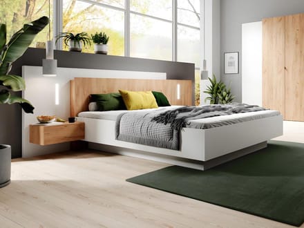 Vente-unique Bedframe hout natuurlijk licht, wit 160 x 200 cm