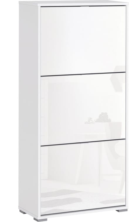 HOMCOM-Klapbare schoenenkast-60x26x124cm-MDF-Wit gelakt