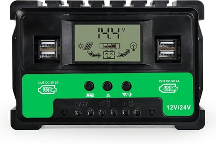 MPPT Solar Laadregelaar 60A - 12V/24V Automatische Solar Paneel Controller met 4 USB Poorten