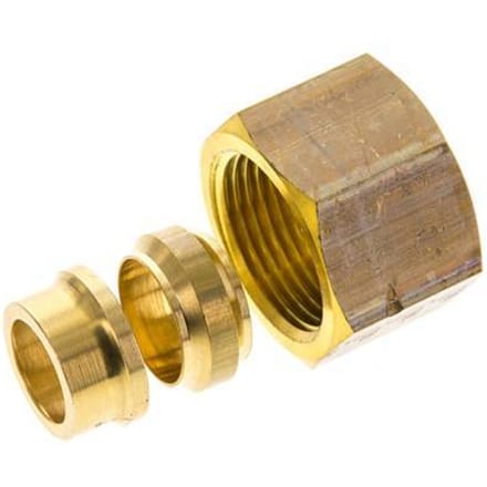 14mm Brass Rechte Knelfitting DN 1676bar DIN EN 1254-2