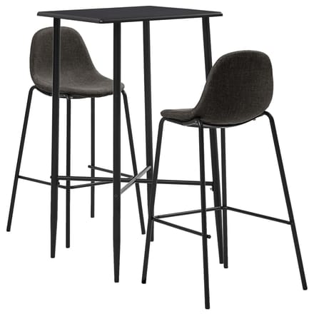 vidaXL - 3-delige - Barset - stof - donkergrijs