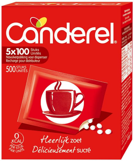 Canderel Rood Zoetjes Navulling - 6 x 500 stuks - Voordeelverpakking