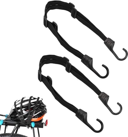 Allecto - Retractable Elastic Helmets Strap - Fiets en Motor Accessoires - 2 Stuks - Zwart - Verstelbare Spanner - Geschikt voor Fiets en Motor