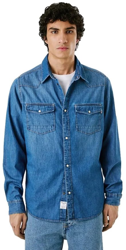 Pepe Jeans Denim Regular Overhemd Met Lange Mouwen Blauw L Man