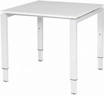Verstelbaar Bureau - Domino 80x80 wit - wit frame
