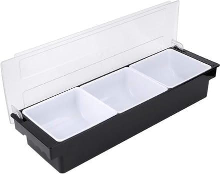 Kruidenbox met Deksel - Plastic Specerijenhouder voor Keuken, Fruit en Dispenser met 3 Compartimenten
