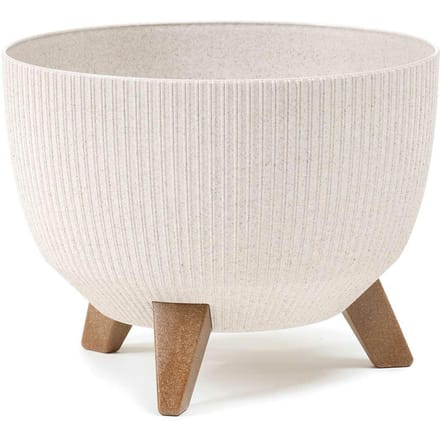 HowHomely Rosa Linea Serie - Bloempot - Wit - Ecologisch - Met Inzet