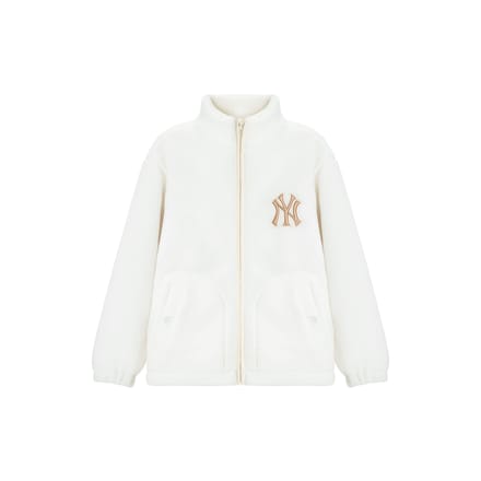 MLB Sherpa Staande Kraag Warme Winddichte Getailleerde Jas Unisex Jas Crème 3AFDB0626-50CRS M white