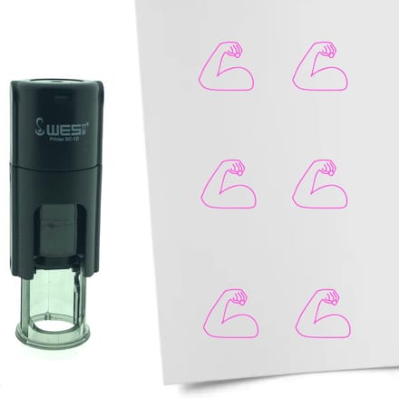 CombiCraft Stempel spierbal rollen 10mm rond - Roze inkt