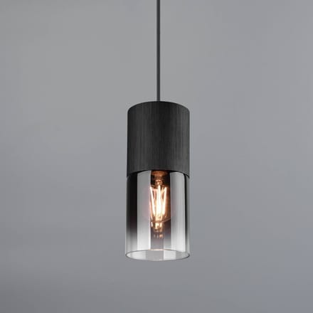 LED Railverlichting - Hanglamp - 2 Fase - E27 Fitting - Rond - Mat Zwart - Glas