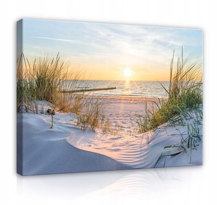 WALLARENA - Canvas schilderij - 120x80 cm - 3D strand zee voor de woonkamer