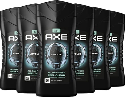 Axe 3-in-1 Douchegel - Apollo - 6 x 250 ml - Voordeelverpakking