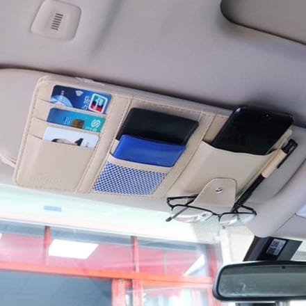 Praktische zonneklep organizer voor auto-interieur