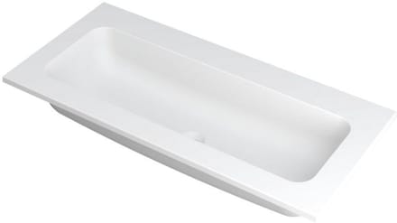 INK Faktor Wastafel Polystone Centraal Zonder Kraangat - 1000x450x15 mm - Mat Wit