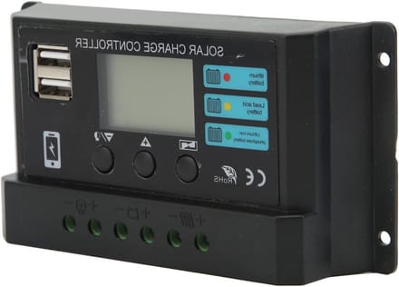Solar Paneel Controller - Energie Manager - Accu Beheer - LCD Scherm Data - 12V 24V Systeem - Zwart