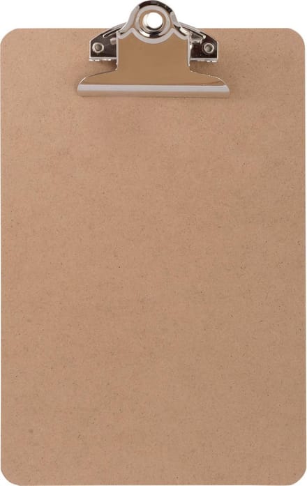 LPC  Klembord - clipboard - hout/mdf/hardboard - A5 -75 mm butterfly klem