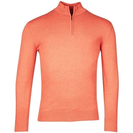 Baileys Trui Luxury Pima Cotton Half Zip Collar Single Knit Light Coral / male