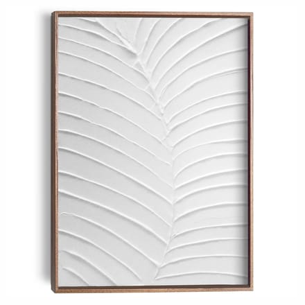 Schilderij met reliëf – walnootkleur Bladnerven - 40 x 30 - Hout - REINDERS