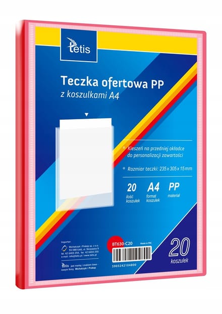 TETIS A4 Ofertówka PP met 20 insteekhoezen - Rood